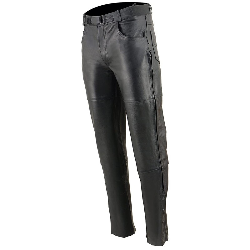 Milwaukee Leather Men's 1.2mm Premium Leather Overpant Fully (Black, Size