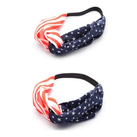 Elastic Hairband Hair Accessories for 4th of July Stars Stripes Headwrap 2 Pack TS06-A