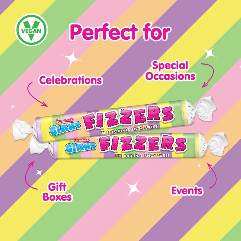 Swizzels Giant Original Fizzers Sweet 24 Rolls in Box