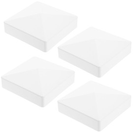 Angoily Vinyl Fence Post Caps Pack of 4 Pyramid Post Toppers Rustproof for Outdoor Mailbox Posts