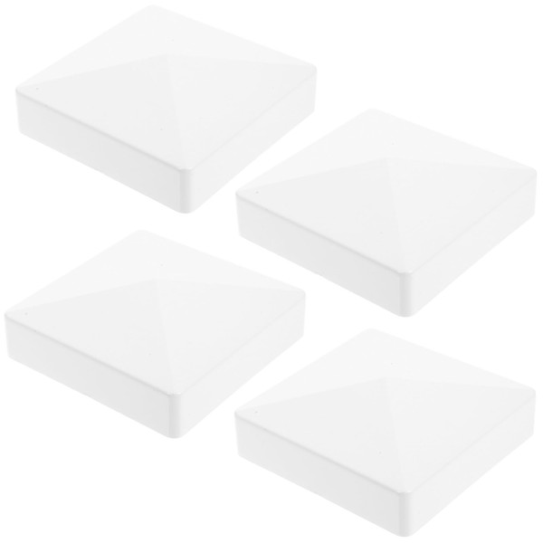 Angoily Vinyl Fence Post Caps Pack of 4 Pyramid Post