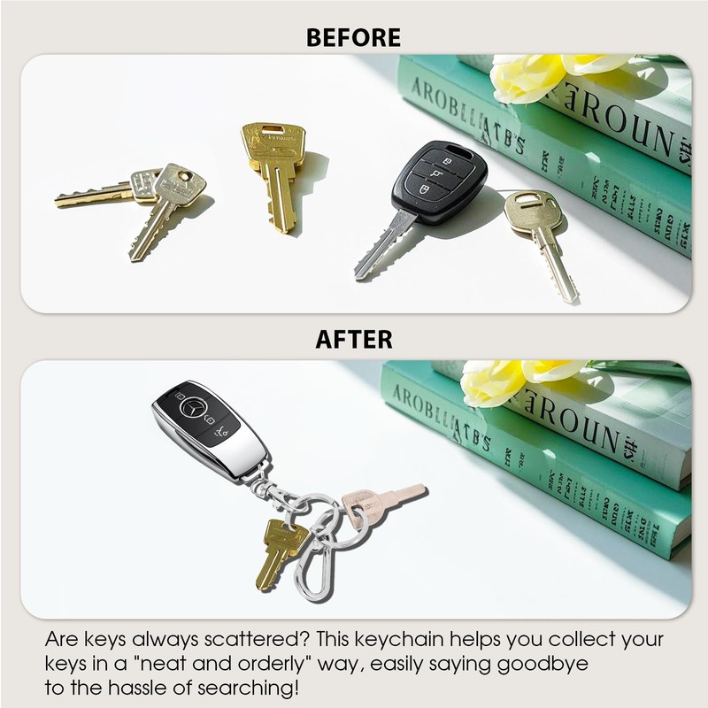 DMENER 4PCS Metal Keychain Clip Hook Keychain Keyring Key Chain