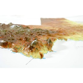 Hubbard Scientific 3D Texas Map | A True Raised Relief Map - You Can Feel the Terrain | Vacuum-formed Molded | 28″ x 25″ | Detailed Topography