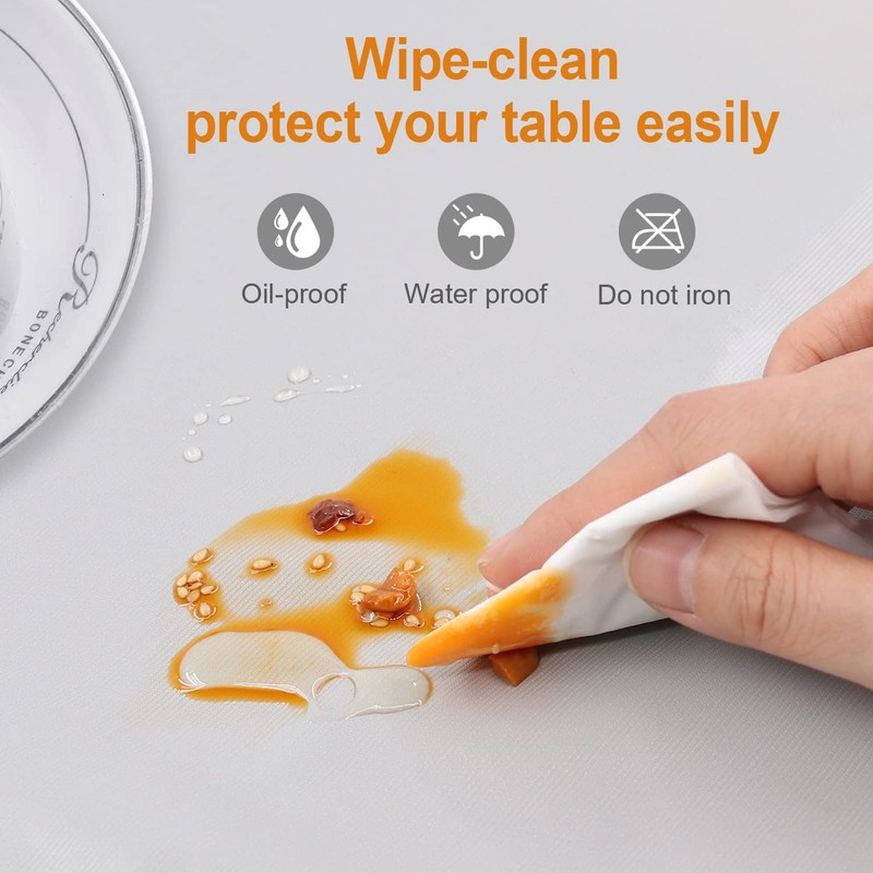 Newthinking PVC Table Cloth Wipe Clean Tablecloth Plastic Waterproof Table