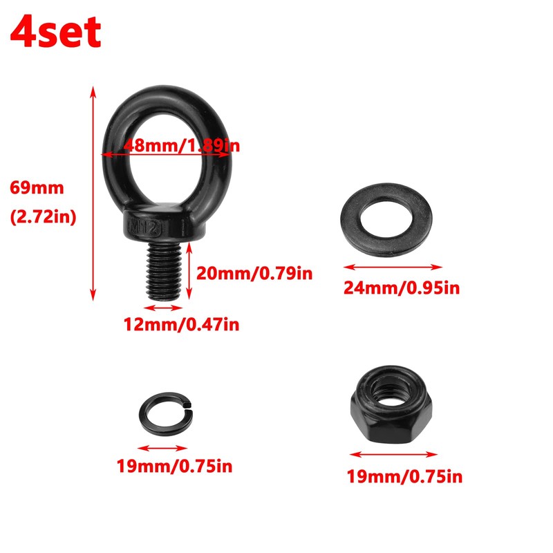 Antrader Lifting Shoulder Eye Bolts,Stainless Steel Machinery Shoulder Lifting Eye