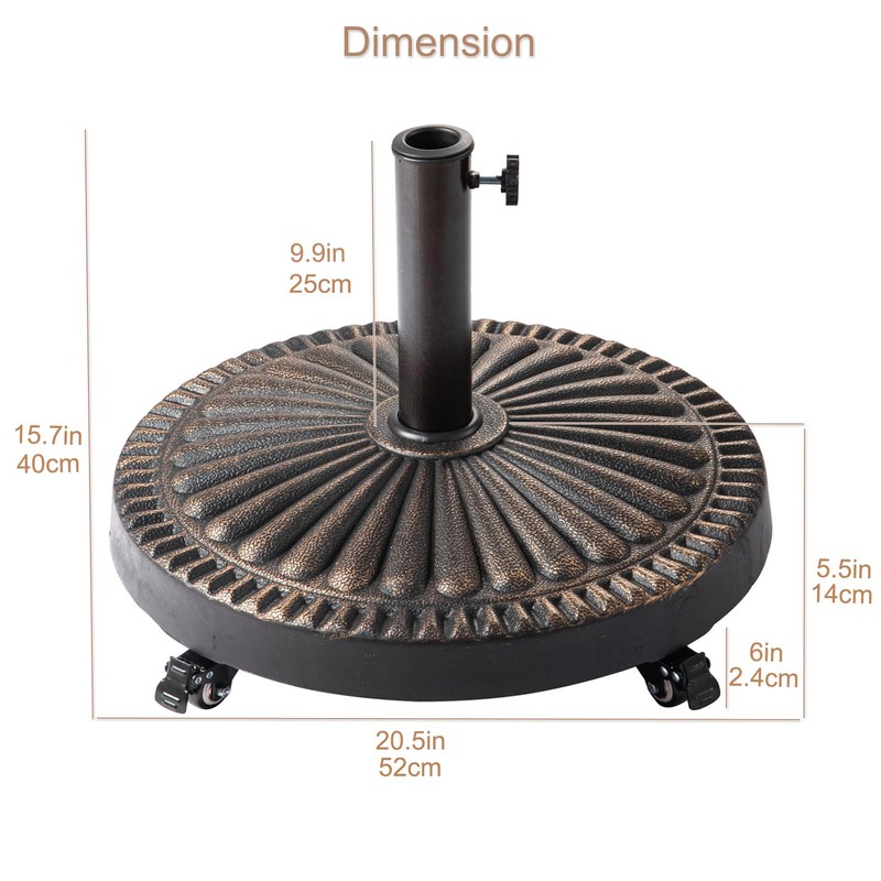 C-Hopetree 52 lb Heavy Duty Round Base Stand with Rolling