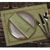Grelucgo Set of 4 Handcrafted Solid Sage Green Color Dining