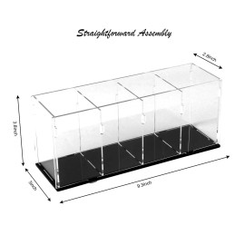 ogeee Acrylic Clear Pencil Holders, Pen Holder, Makeup Brush Organizer 4 Compartmen...