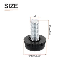 DTGN M6x10x15mm(DxLxOD) Screw on Furniture Glide Leveling Feet - 4Pack - Good for Furniture - Adjustable Thread Furniture Levelers - Black