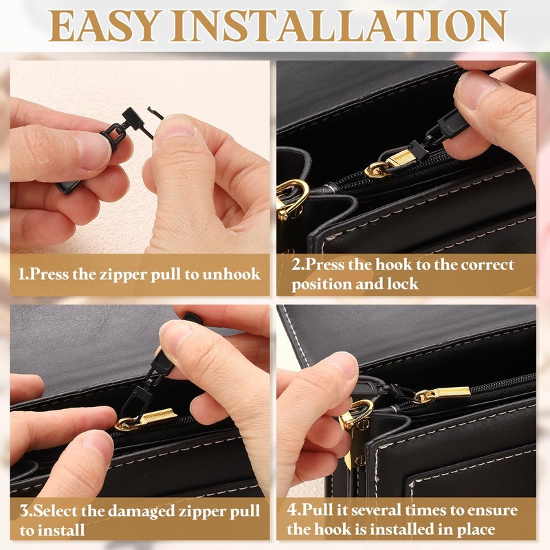 sourcing map 8Pcs Zipper Pull Replacement, 1-3/4 x 3/8 Wave