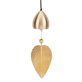 DELORIGIN Japanese Brass Wind Chimes Gold Leaf Hanging Wind Chime Decoration Metal Aeolian Bell Good Luck Door Knob Hanging Ornament for Home Garden Wedding Indoor Outdoor Decoration
