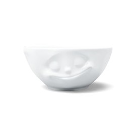 FIFTYEIGHT PRODUCTS TASSEN Porcelain Bowl, Happy Face Edition, 11 oz. White (Single Bowl) for Soup Cereal