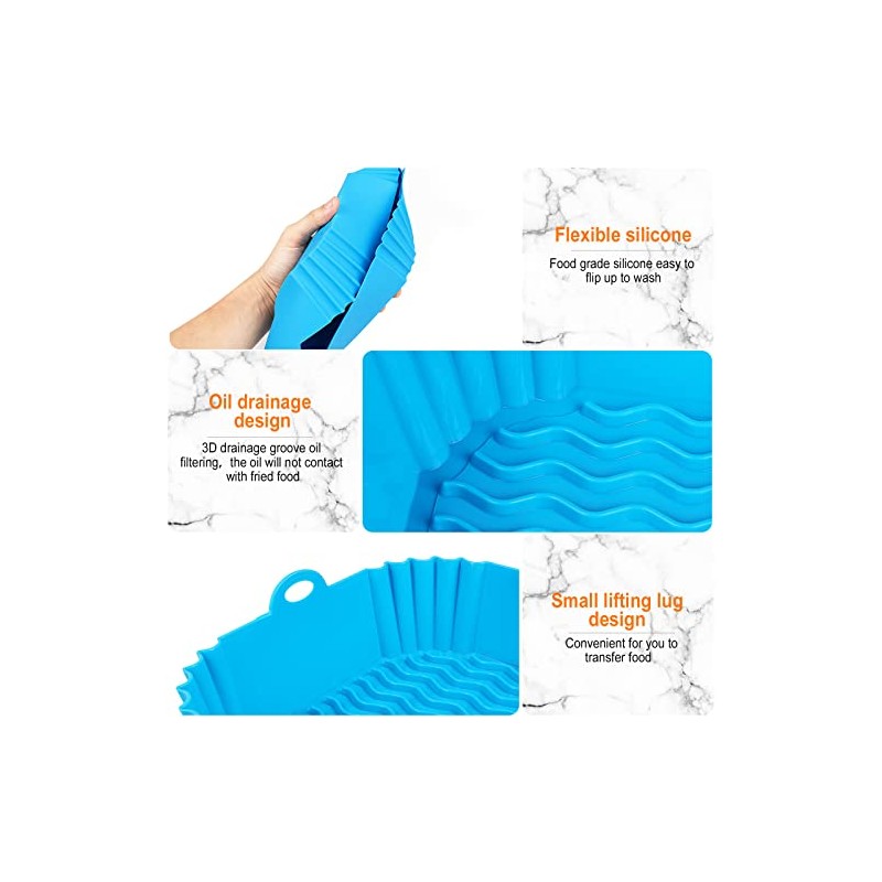 Boribim 2 PCS Reusable Silicone Air Fryer Liners - 8
