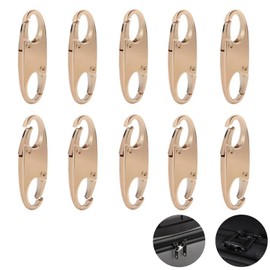 THJOPOKEEL Cierre doble de repuesto con cierre, 10 clips de cierre con cierre, disuasorio de robo para maletas de equipaje, cierres de cierre para mochilas (Oro)