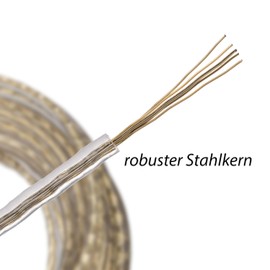 Hausfelder Clothesline 30 Metres with Steel Core, Tear-Resistant, Heavy Duty, for Garden, Balcony, Camping, Basement, Washing Line for Outdoor and Indoor Use (30)