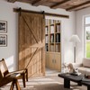 CCJH 4FT Single Sliding Barn Door Hardware Kit Black Basic