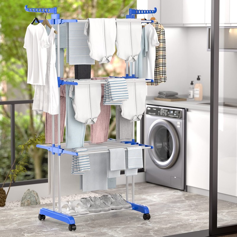 Large Clothes Drying Rack, 4-Tier Clothes Drying Rack with 67H