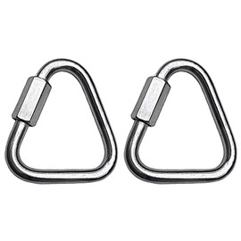 MarineNow 316 Stainless Steel Delta Quick Link Marine Grade Triangle Choose Size and Quantity (02-Pack, 06 mm (1/4"))
