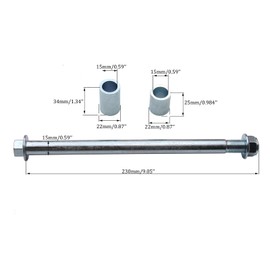 15mm Front or Rear Wheel 9" (230mm) Axle with Spacers for XR50 CRF50 70cc 90cc 110cc 125cc