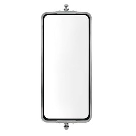 United Pacific 60028 7”x 16” West Coast Style Mirror w/Stainless Housing, 430 Stainless Steel, Universal Fitment, 5/16" Stud – Non Heated – ONE Mirror