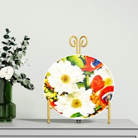 HOPEME Plate Stand for Display, Gold Metal Easel Stand for Table, Sturdy Holder Stand for Dish, Decorative Plate, Photo, Picture, Artwork, Card and Wedding Easel, 10-Inch 1Pack