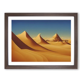 Desert Sand Dunes Vol.2 H1022 Framed Print for Living Room Bedroom Home Office Décor, Wall Art Picture Ready to Hang, Walnut A4 Frame (34 x 25 cm)