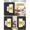 Dllween Glass Gold Dummy Door Knob, Polished Brass Crystal Dummy