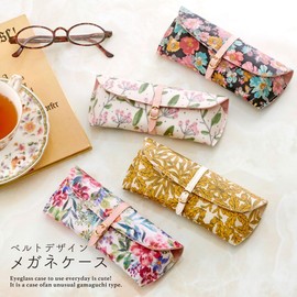 Cyalel Yahata LC Glasses Case, Women's, Sunglasses Case, Eyeglass Case, Made in Japan, Lightweight, Eyeglass Holder, Flower Pattern, Adult, Cute, Stylish, Gift, Made in Japan, Pinky Laurel (Pink)