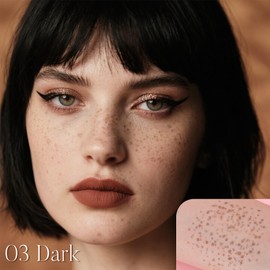 DAGEDA Eyeliner Freckle Pen, 2 in 1 Dark Brown Freckle Stamp and Black Liquid Eyeliner, Waterproof, Natural Lifelike Freckles Makeup, Soft Sopt Pen Magic Fake Freckles