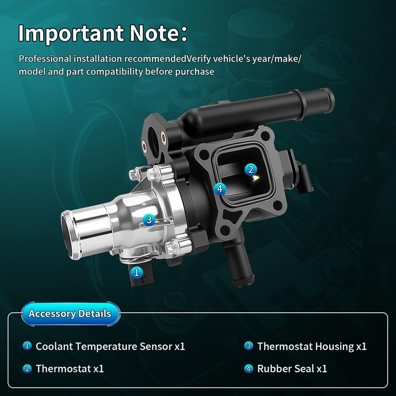 Coolant Thermostat Housing Assembly w/Sensor for Chevy Cruze 2011-2020 1.8L