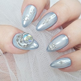 Mermaid Star Handmade Nail Tips - Short Nose Pin / 머메이드 스타 수제네일팁 - 숏코핀