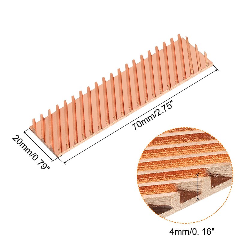 sourcing map Copper Heat Sink with Thermal Pad Rubber Ring