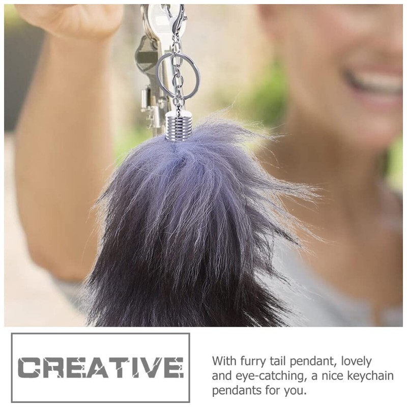 WRITWAA 2pcs Furry Keychain, Soft Fluffy Key Ring Pendant for
