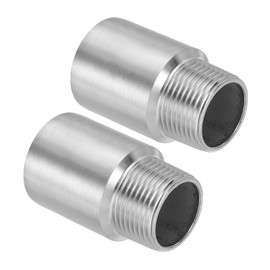 PATIKIL 304 Stainless Steel Pipe Fitting G3/4" Male to G3/4" Female Thread, 2 Pieces 2"/50mm Length Nipple Cast Pipe Coupling Connector