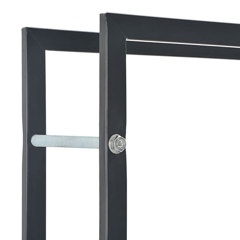 SKM Firewood Rack Black 17.3"x7.9"x39.4" Steel,Black (Weight 8.31KG)
