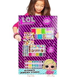 L.O.L. Surprise! Double Feature Ultimate Jewelry Studio, Over 2500 Beads, Create 150+ Pieces of Jewelry, Includes LOL Surprise Charms & Rotating Charms, Bead Kit For Kids Ages 6, 7, 8, 9