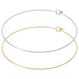 UNICRAFTALE 2Pcs 2 Colors Stainless Steel Choker Necklaces 14.5cm Wire Wrap Collar Necklaces for Women Golden Open Choker Necklace Metal Plain Chocker Collar Necklace for DIY Jewelry Making