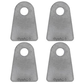 Weld on Tabs, Steel shock mount Weld Tab, Universal Weld on Tabs Flat Bottom Mount with a 1/2" Hole.2-1/2" Height, 1-3/4" Wide, 1/4" Thick Pack Of 4 Tabs Steel Mounting Bracket OywhC-3