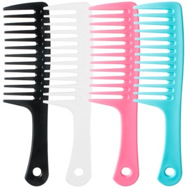 4Pack Combs for Women and Man,Professional Combs for Hair Stylist,Fine and Wide Tooth Styling Comb for All Hair Types,Premium Carbon Fiber Hair Comb Set for Teasing and Parting #C319 (4pcs Color03)