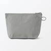 MUJI 84475689 Wrinkle Nylon Pouch with Gusset, Gray, M, Approx.
