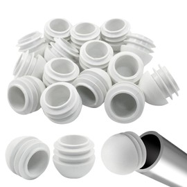 16PCS 1" Round end caps, Plastic Chair Glides, 25 mm Chair Leg end caps, Tube Insert for Furniture - Floor Protectors, (Black)