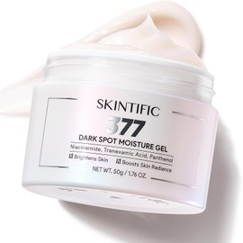 SKINTIFIC 377 Gel Hidratante para Manchas Oscuras con Glutatión, Ácido Tranexámico, 5X Ceramida, 50g, Textura Ligera, Aclara Hiperpigmentación