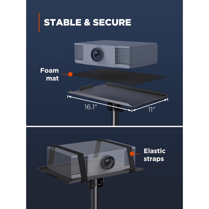 AMADA HOMEFURNISHING Foldable Projector Tripod, Multipurpose Laptop Stand with Removable