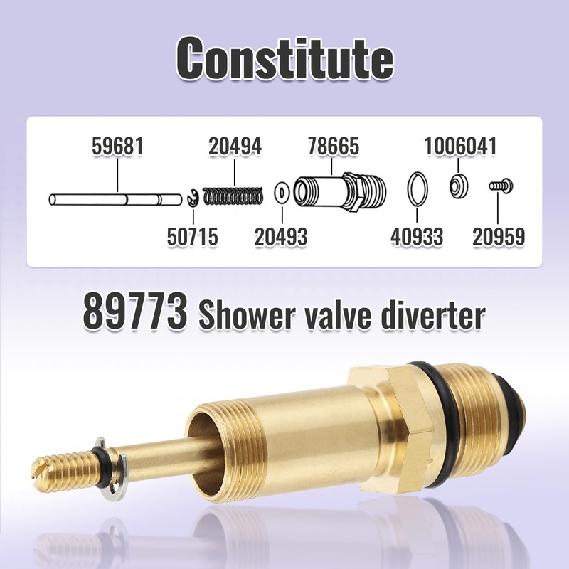 Shower Diverter Stem Compatible with Kohler 89773, Faucet Diverter Cartridge