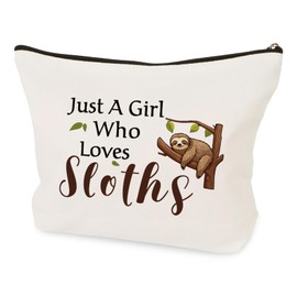 Sloth Lovers Cosmetic Makeup Gifts for Women Girl Travel Toiletry Pouch Birthday Christmas Animal Lover Sloth Themed Gifts for Daughter Wife Sister Girlfriend Teens Bestie Friend