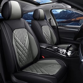 TTX LIGHTING 2PCS Car Seat Covers Fit for Volvo XC40 2019-2024 2025 Front Seat Covers Waterproof Faux Leather Automotive Seat Protectors Cushions with Airbag Compatible(2 Front Seat,Black&Grey)