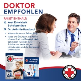 Designed by Doctors Shoulder Support, Adjustable Shoulder Strap, Men/Women, Upper Arm Brace for Shoulder Injury Support, [Black, for Left/Right]