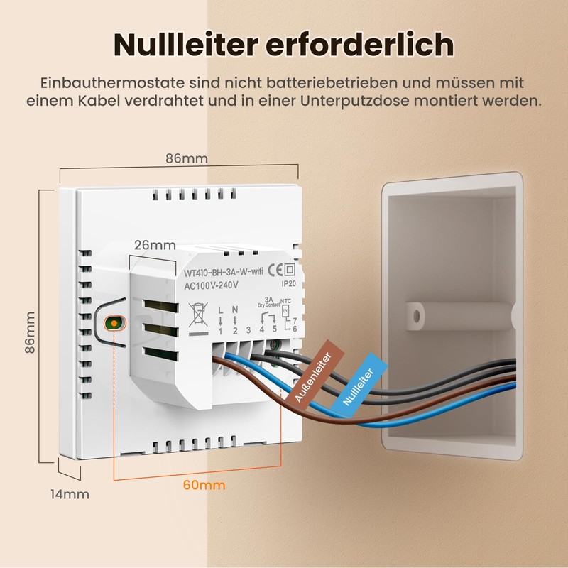 MIUCDA Smart Thermostat WLAN Gas Boiler Room Thermostat Digital Heating