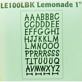 Dritz Iron-On Letters "BLACK" Lemonade 1"  LE100LBK
