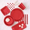 12cm Foil Red Square Paper Appetiser Plates, Pack of 8